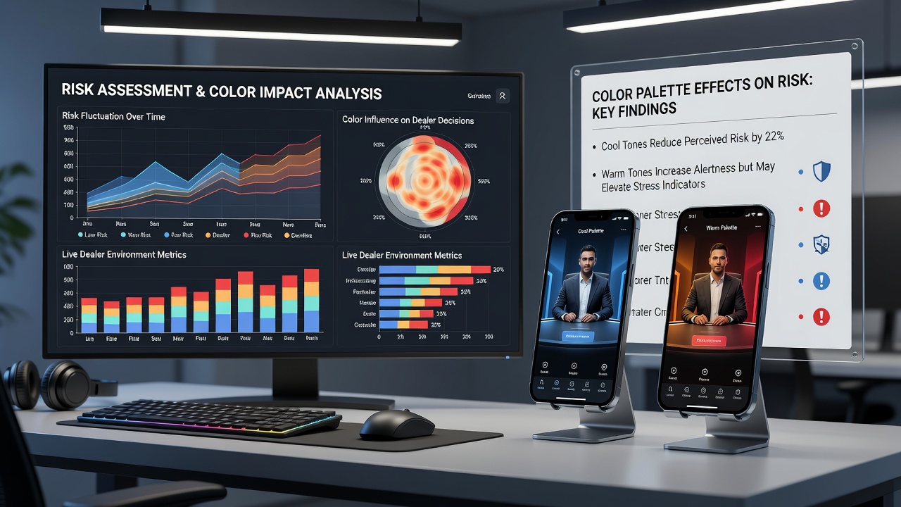 Detailed view of mobile app color schemes influencing player decisions during live dealer blackjack sessions