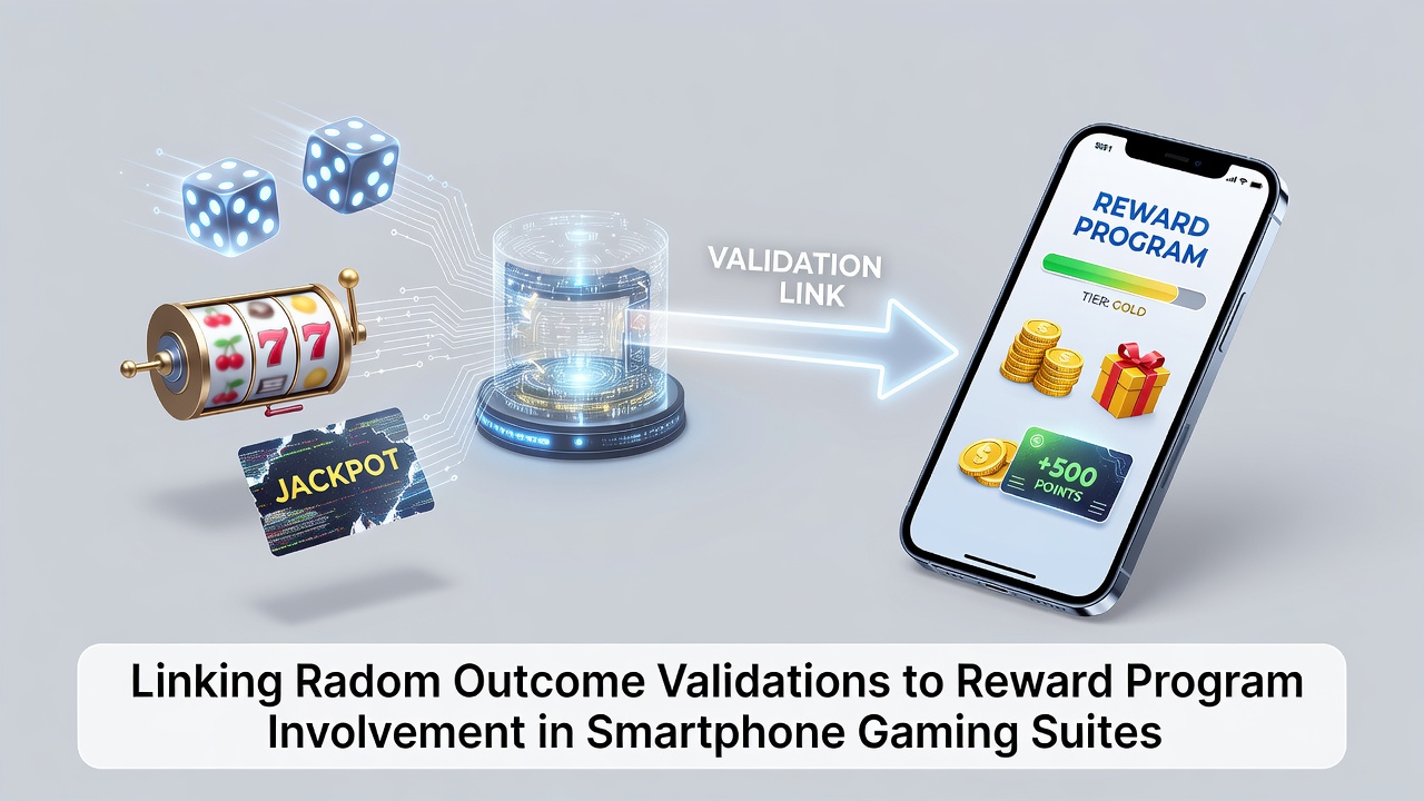 Smartphone displaying a gaming app interface with reward notifications and outcome validation indicators