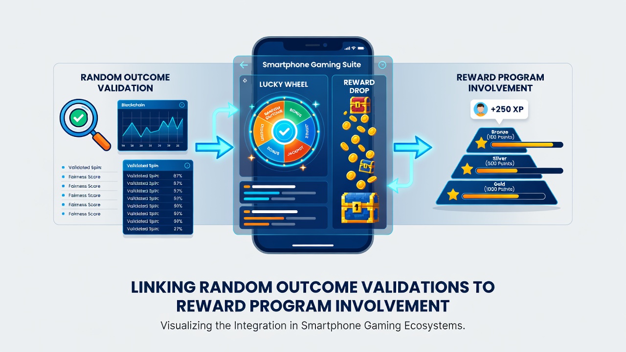 Mobile screen showing integrated reward dashboard with RNG certification badges and point accrual details