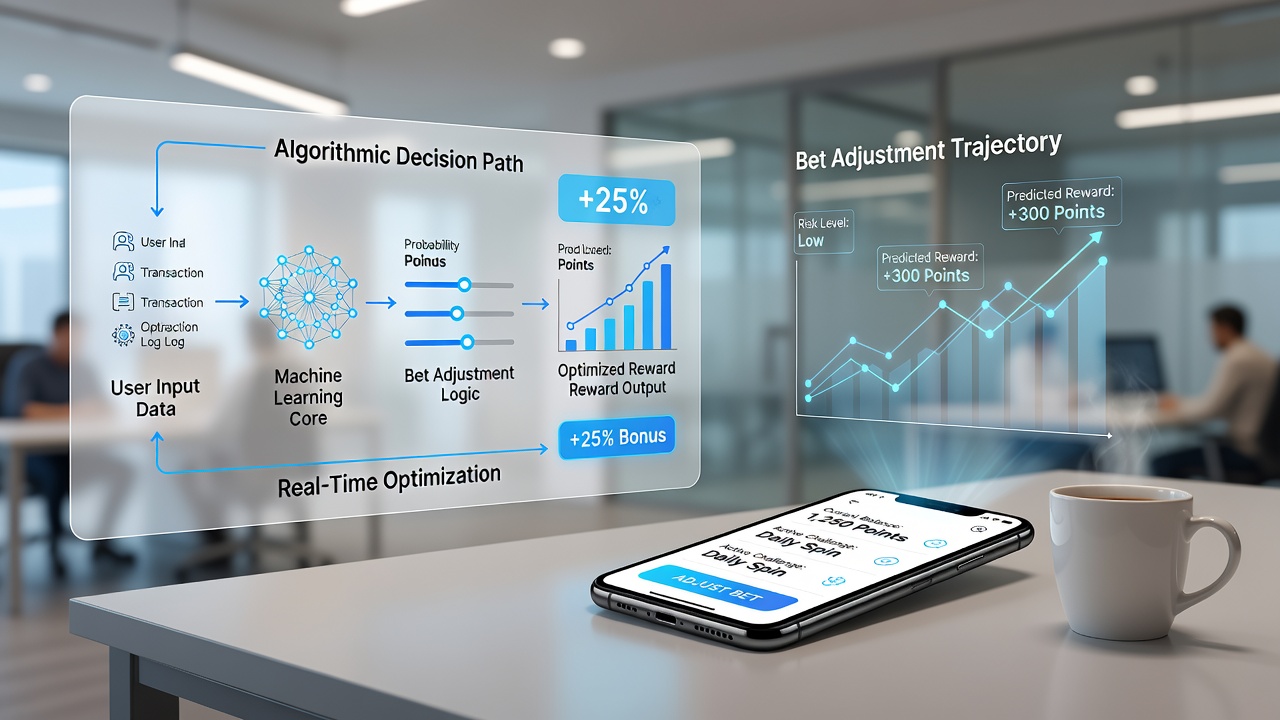 Flowchart illustrating algorithmic decision paths for bet adjustments linked to mobile reward tiers