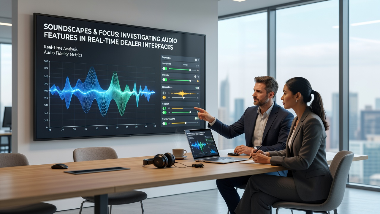 Close-up of live dealer table with audio waveform overlay and focus metrics display