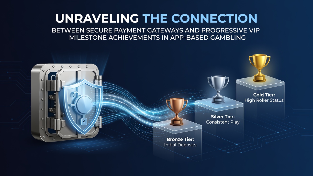 Secure payment gateways integrated with mobile gambling apps showing transaction flow and VIP progress indicators